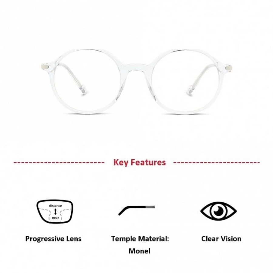 Full Rim Acetate Round Silver Medium In Style ISHM02 Eyeglasses