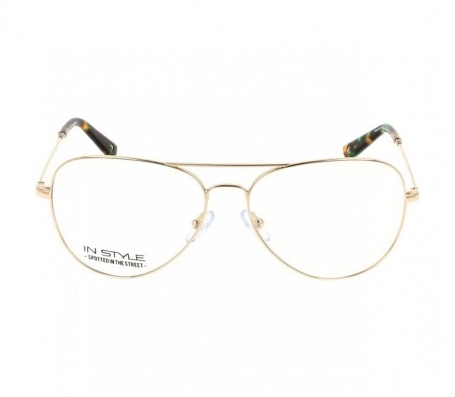 Full Rim Nickel Silver Aviator Gold Large In Style ISHM38 Eyeglasses