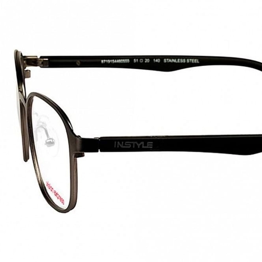 Full Rim Stainless Steel Round Gun Metal Medium In Style ISIM03 Eyeglasses