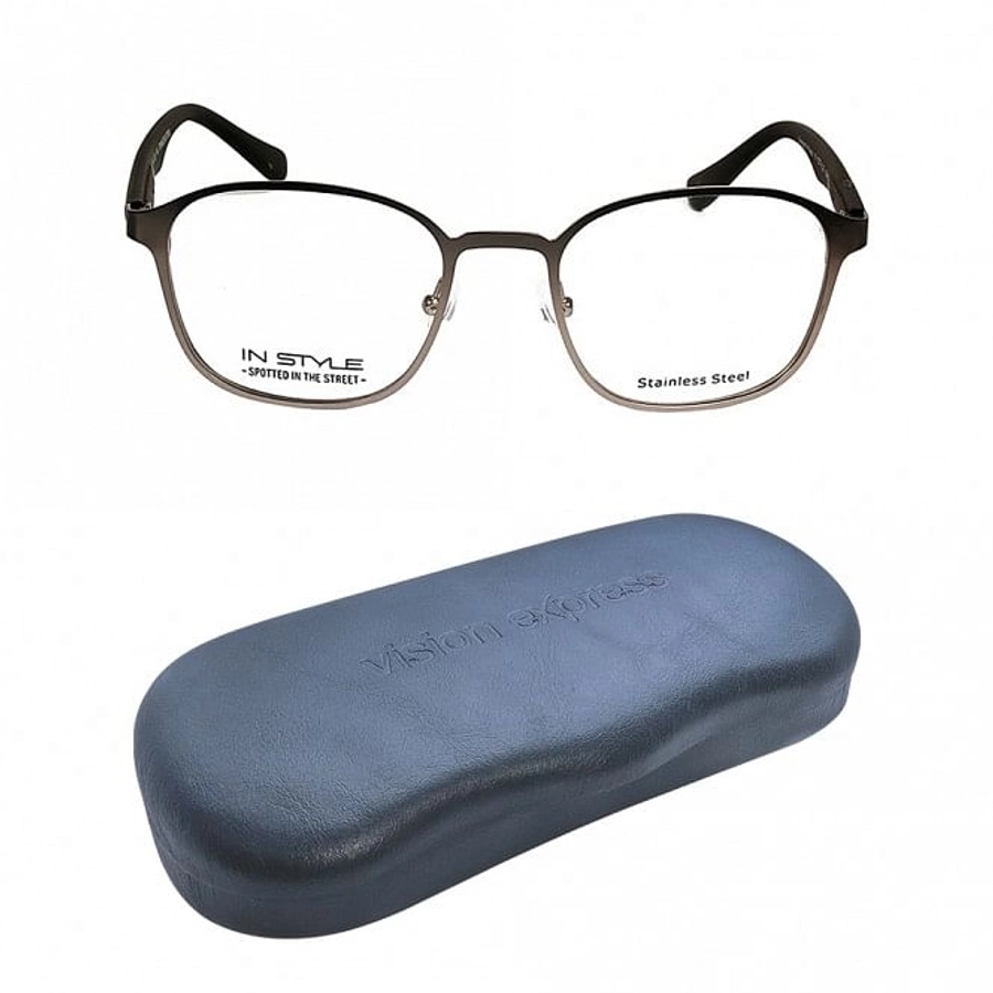 Full Rim Stainless Steel Round Gun Metal Medium In Style ISIM03 Eyeglasses