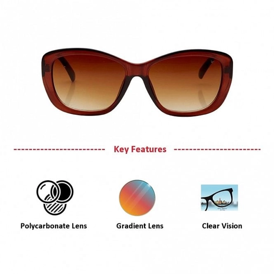 Cat eye Brown Gradient Polycarbonate Full Rim Medium Vision Express 41316 Sunglasses