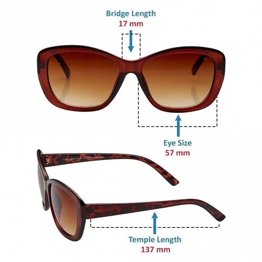 Cat eye Brown Gradient Polycarbonate Full Rim Medium Vision Express 41316 Sunglasses