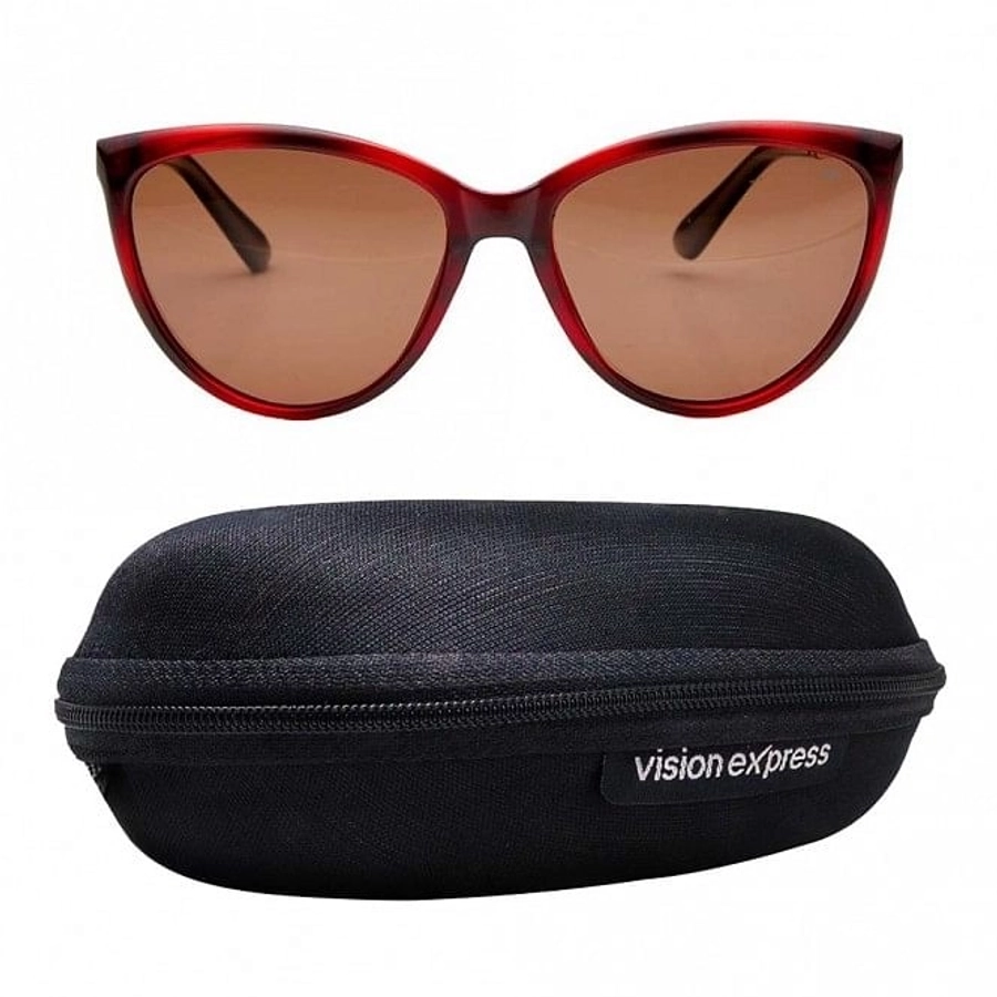Cat eye Polarised Lens Brown Solid Full Rim Medium Vision Express 41322P Sunglasses