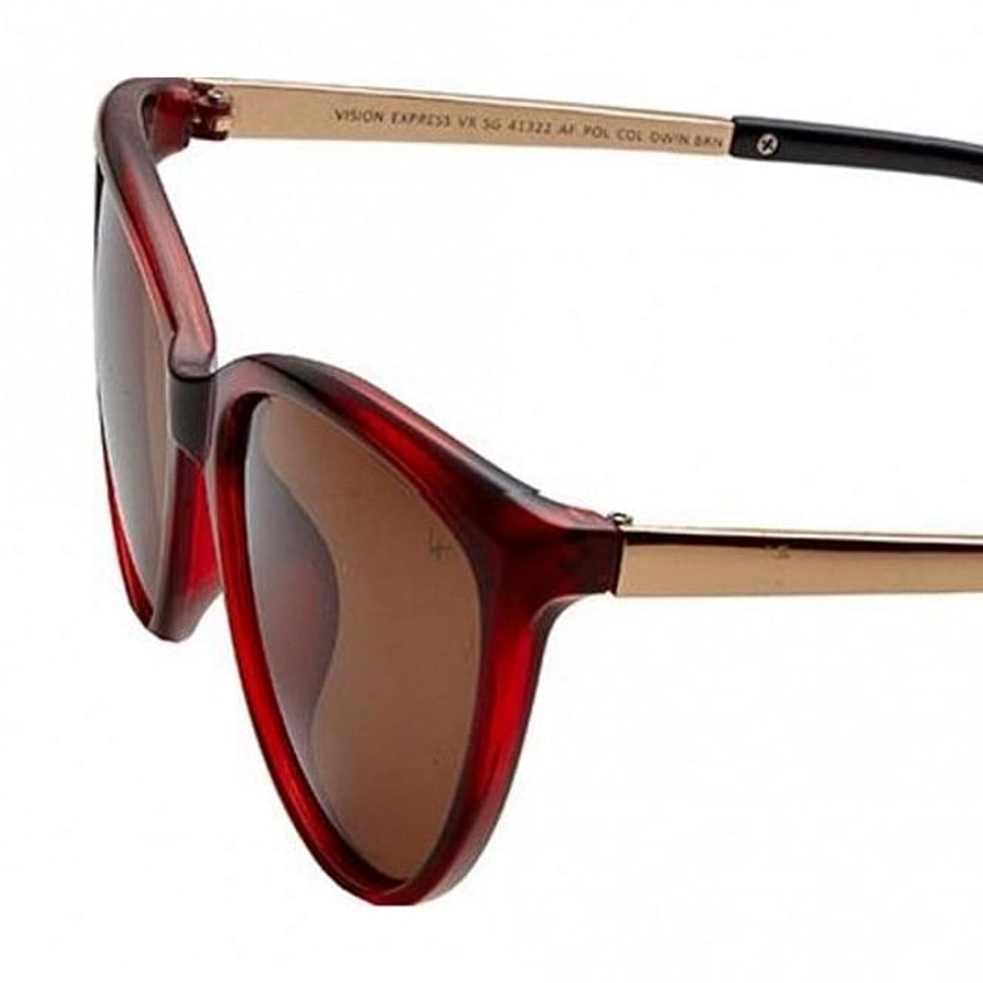 Cat eye Polarised Lens Brown Solid Full Rim Medium Vision Express 41322P Sunglasses