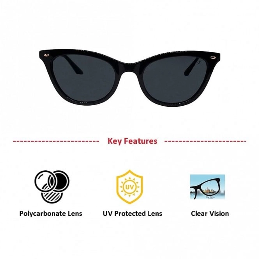 Cat eye Grey Polycarbonate Full Rim Medium Vision Express 41328 Sunglasses