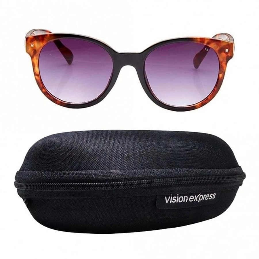 Round Grey Gradient Polycarbonate Full Rim Medium Vision Express 41331 Sunglasses