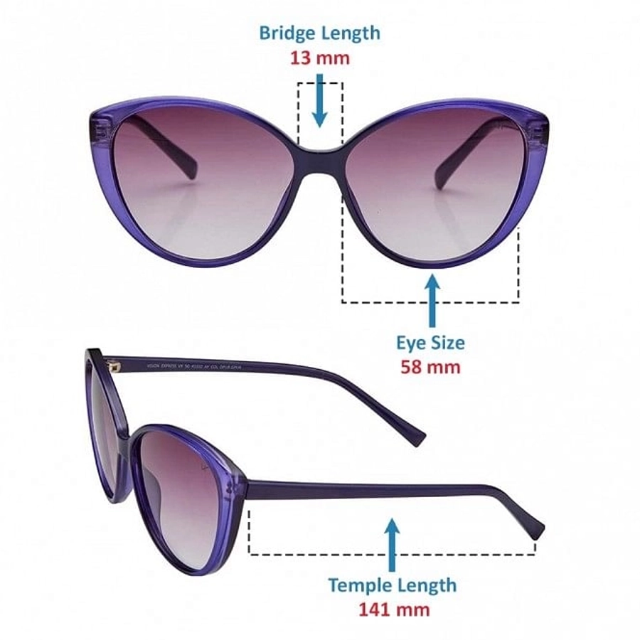 Cat eye Purple Gradient Polycarbonate Full Rim Medium Vision Express 41332 Sunglasses