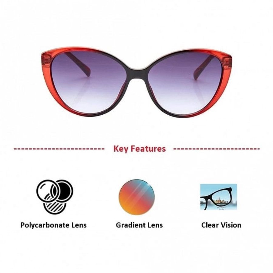 Cat eye Grey Gradient Polycarbonate Full Rim Medium Vision Express 41332 Sunglasses