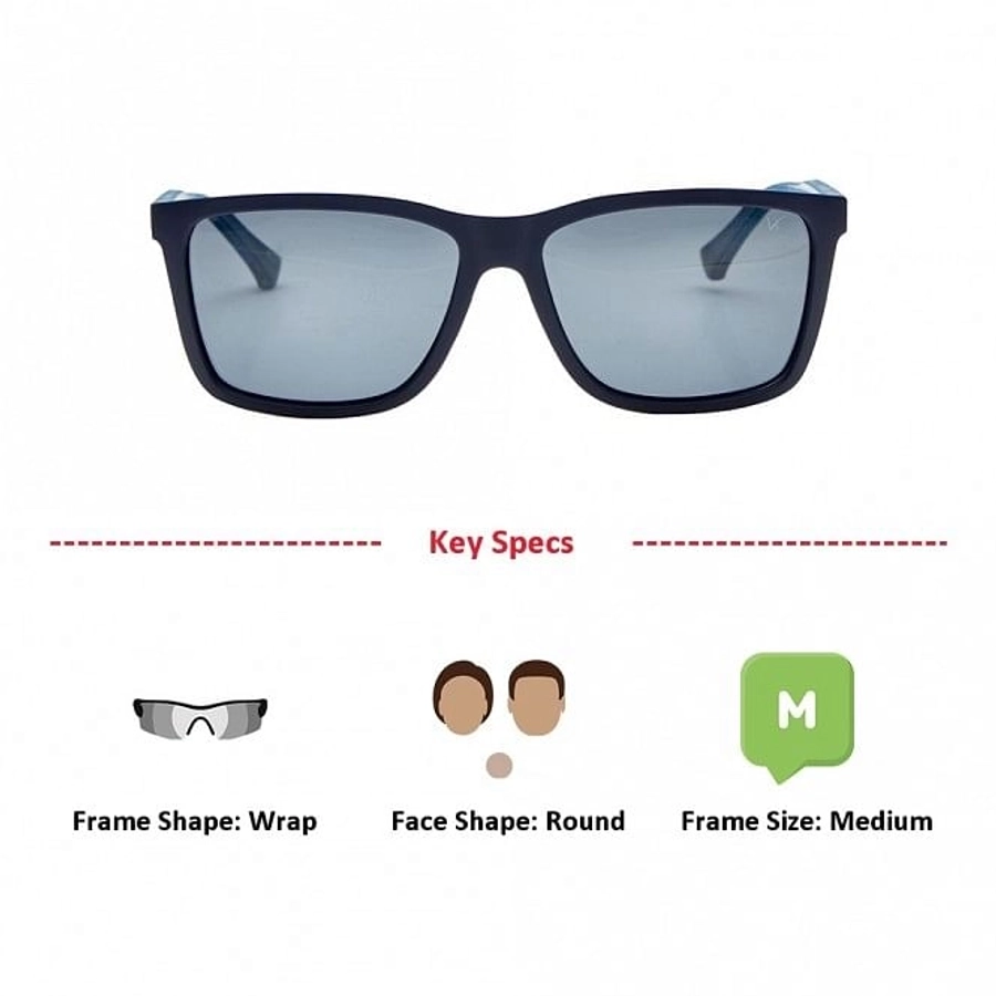 Wrap Polarised Lens Grey Solid Full Rim Medium Vision Express 21688P Sunglasses
