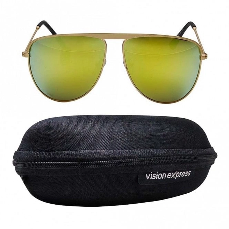 Aviator Gold Stainless steel Full Rim Medium Vision Express 12055 Sunglasses