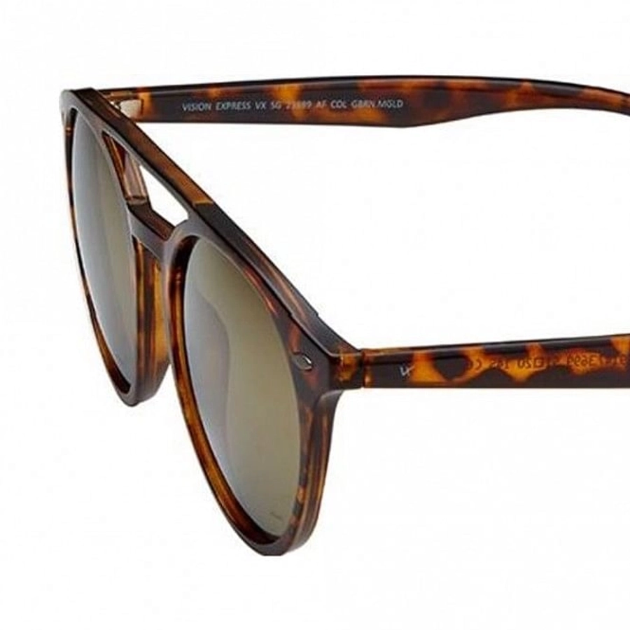 Round Gold Polycarbonate Full Rim Medium Vision Express 21699 Sunglasses