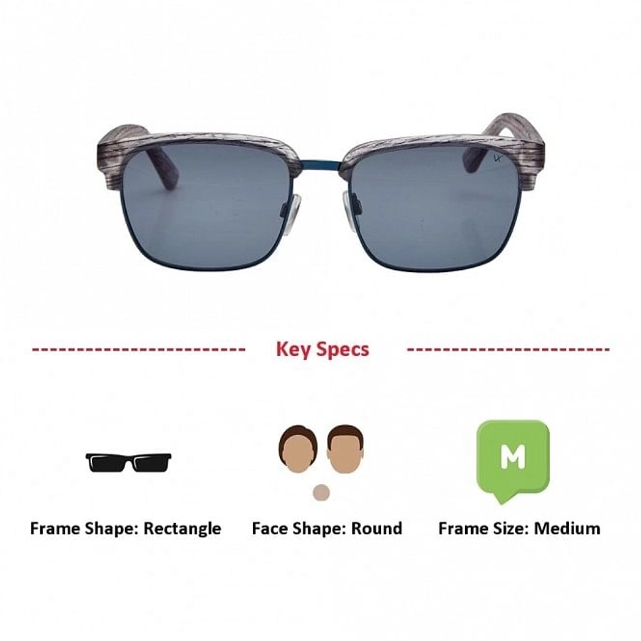 Rectangle Grey Polycarbonate Full Rim Medium Vision Express 21700 Sunglasses