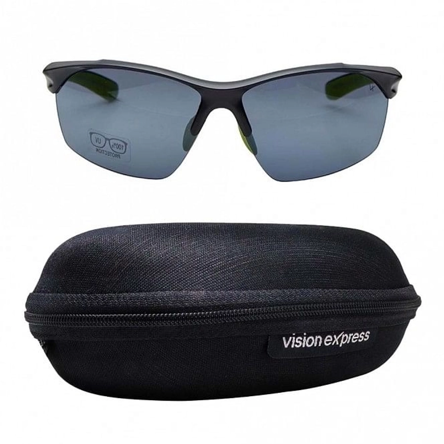 Rectangle Grey Polycarbonate Half Rim Medium Vision Express 81126 Sunglasses