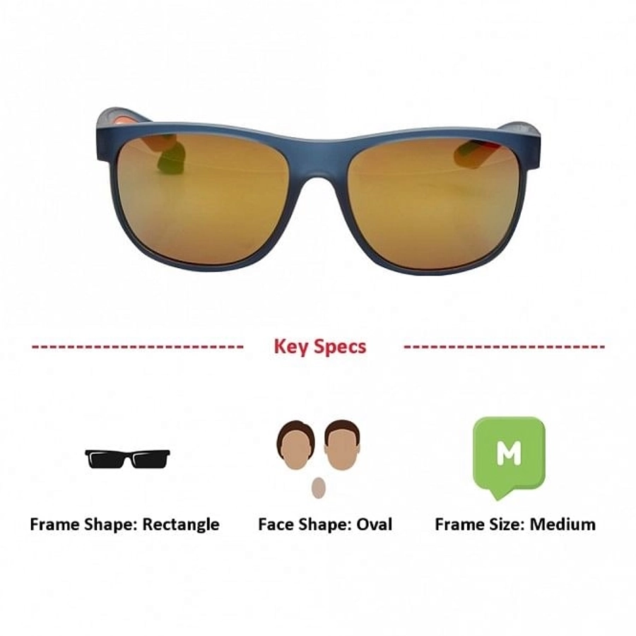 Rectangle Orange Mirror Polycarbonate Full Rim Medium Vision Express 81130 Sunglasses