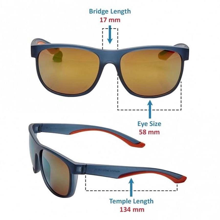 Rectangle Orange Mirror Polycarbonate Full Rim Medium Vision Express 81130 Sunglasses
