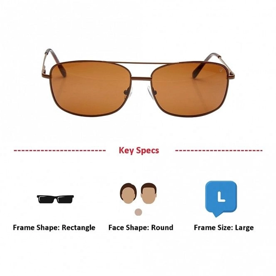 Rectangle Brown Stainless steel Full Rim Large Vision Express 12057 Sunglasses