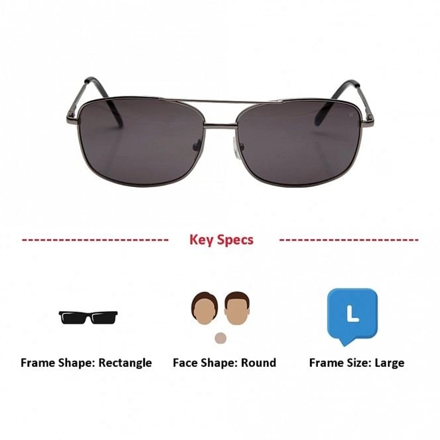 Rectangle Grey Stainless steel Full Rim Large Vision Express 12057 Sunglasses