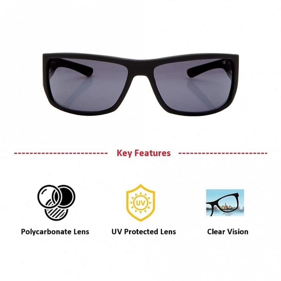Rectangle Grey Polycarbonate Full Rim Medium Vision Express 81133 Sunglasses