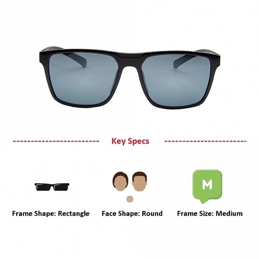 Rectangle Polarised Lens Grey Solid Full Rim Medium Vision Express 21709P Sunglasses