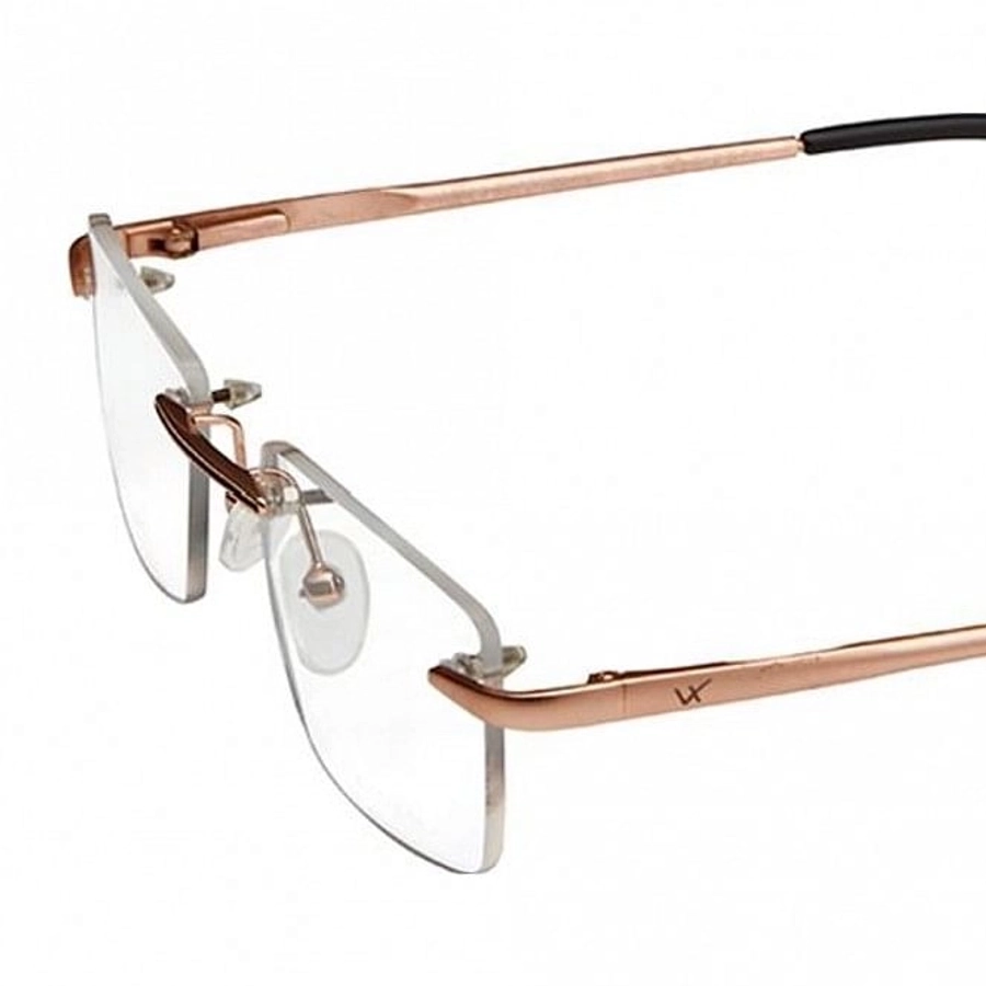 Rimless Metal Rectangle Gold Medium Vision Express 12052 Eyeglasses
