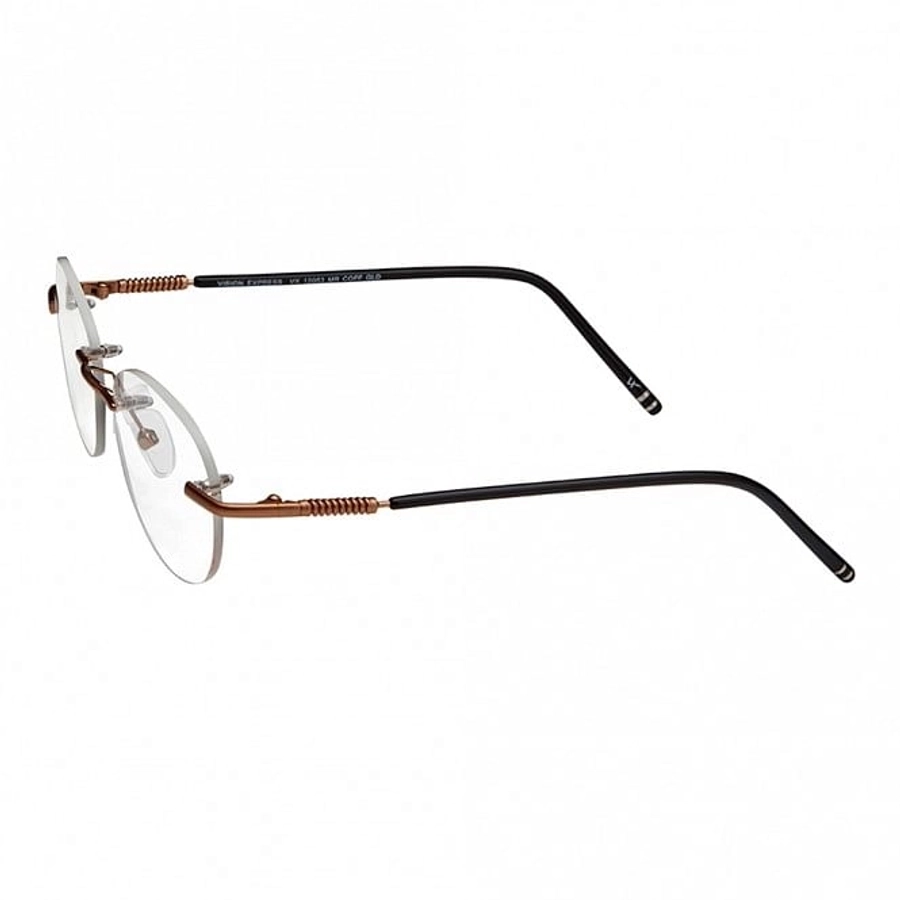 Rimless Metal Rectangle Brown Medium Vision Express 12053 Eyeglasses