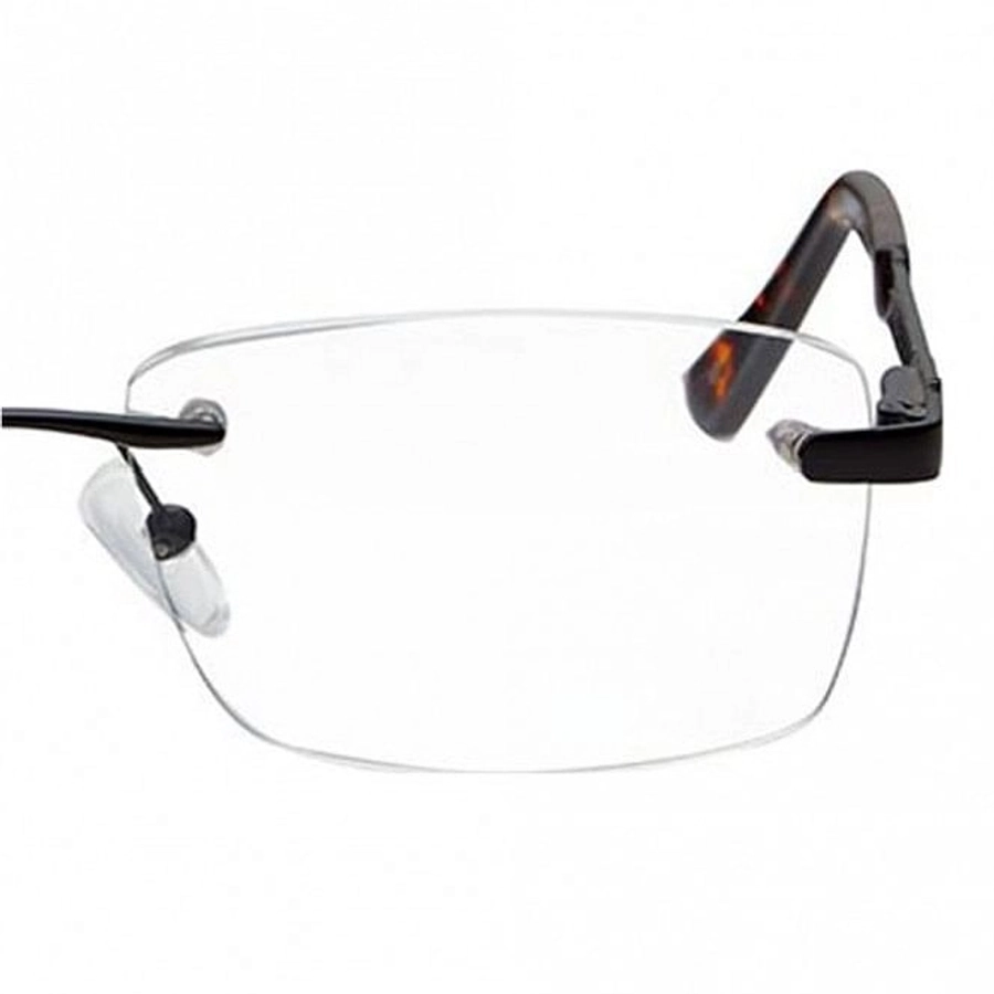 Rimless Metal Rectangle Black Medium Vision Express 29484 Eyeglasses