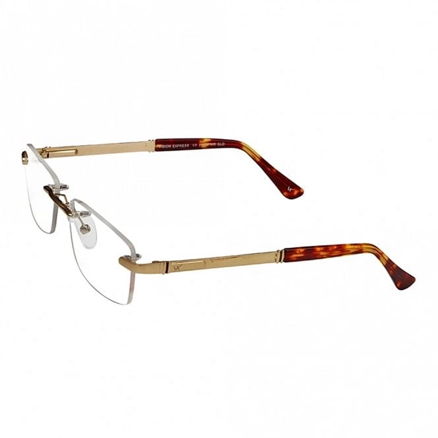 Rimless Metal Rectangle Gold Medium Vision Express 29484 Eyeglasses