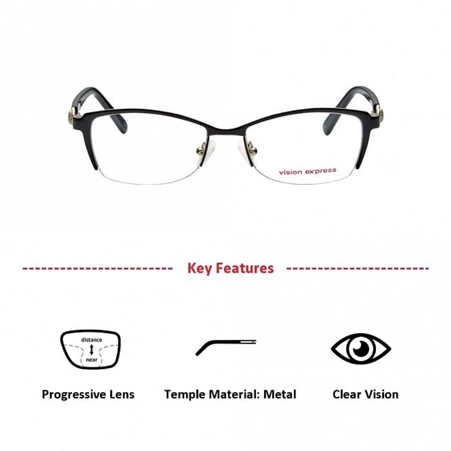 Full Rim Metal Aviator Gold Medium Vision Express 12038 Eyeglasses