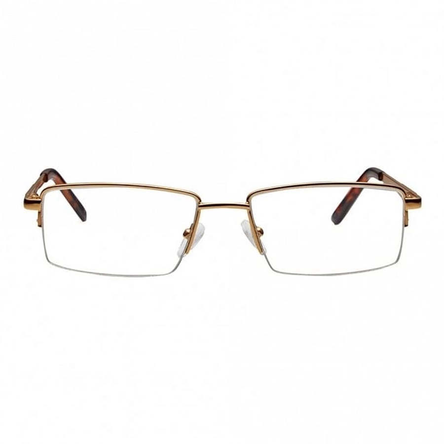 Half Rim Metal Rectangle Gold Medium Vision Express 12044 Eyeglasses