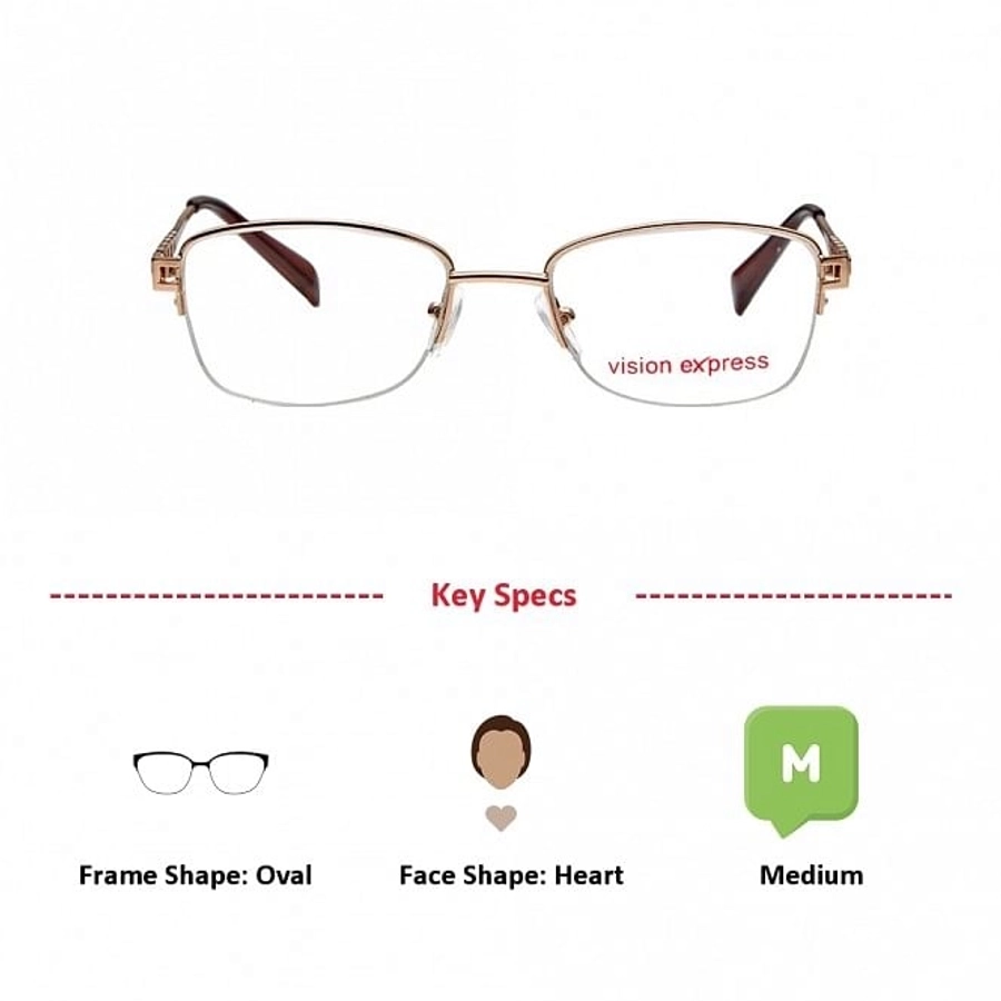 Half Rim Metal Oval Gold Medium Vision Express 31816 Eyeglasses