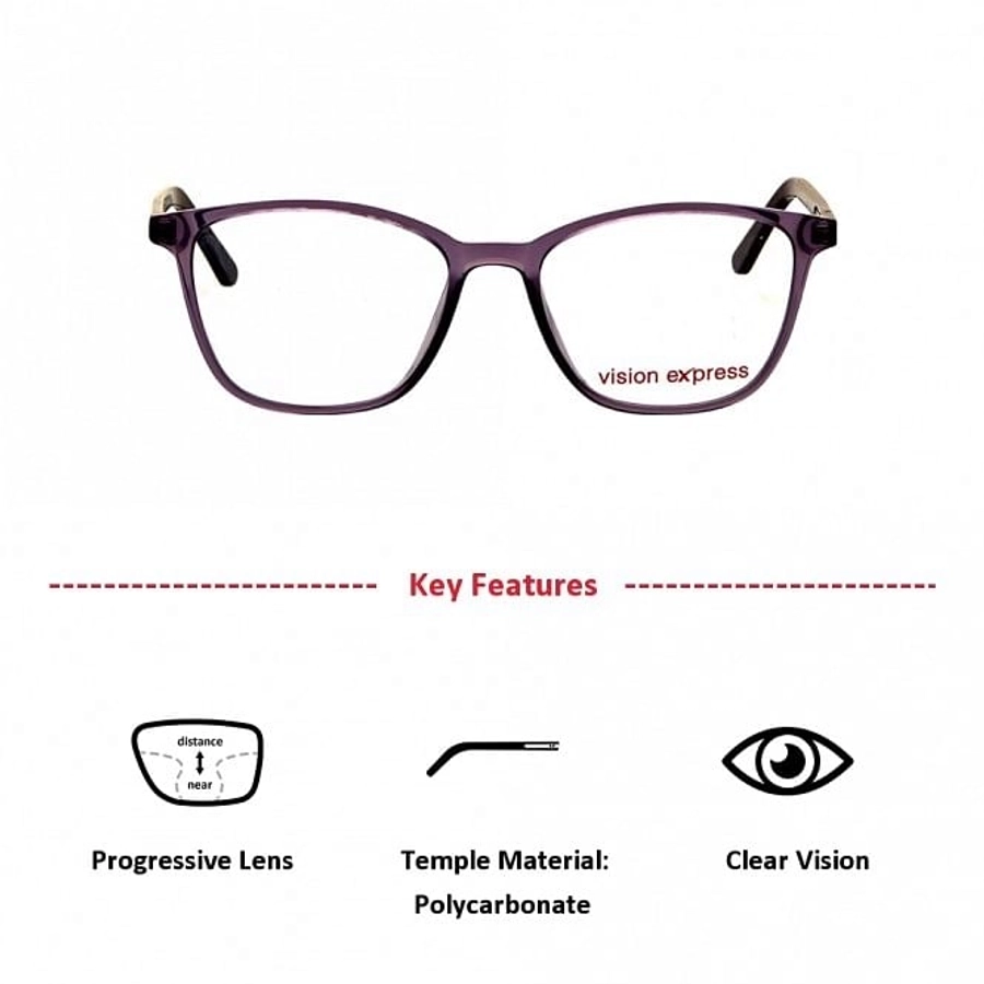 Full Rim Polycarbonate Rectangle Grey Medium Vision Express 31819 Eyeglasses