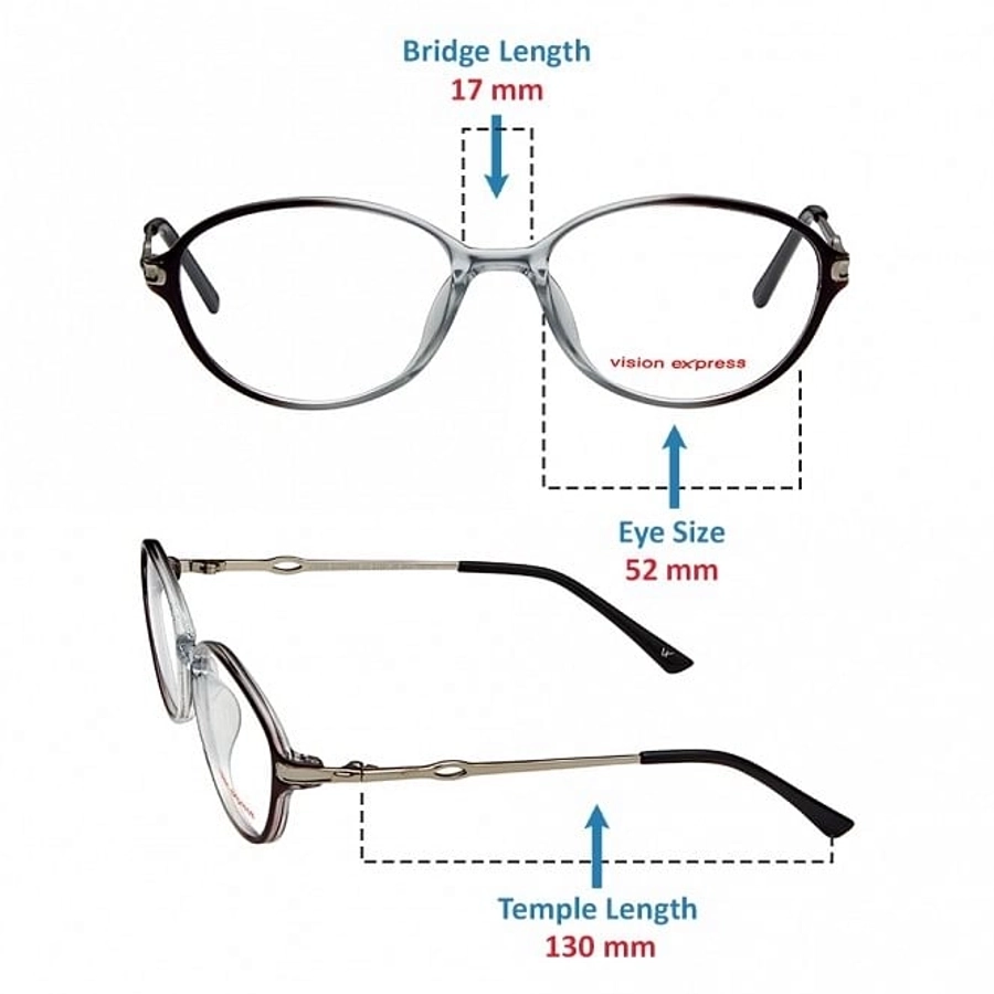 Full Rim Polycarbonate Oval Black Medium Vision Express 31821 Eyeglasses