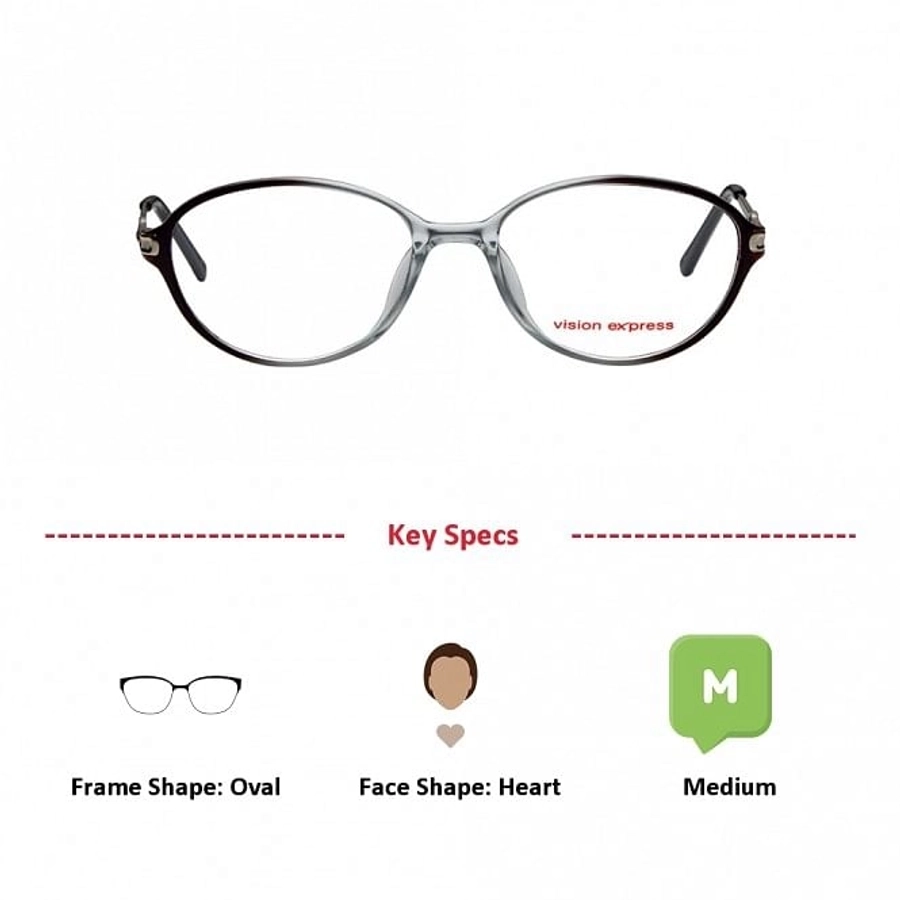 Full Rim Polycarbonate Oval Black Medium Vision Express 31821 Eyeglasses