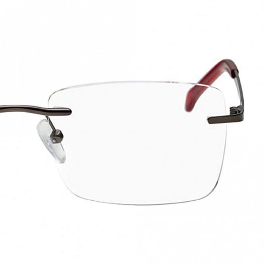 Rimless Metal Rectangle Gun Metal Medium Vision Express 29488 Eyeglasses