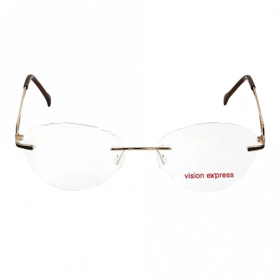 Rimless Metal Oval Gold Medium Vision Express 49086 Eyeglasses