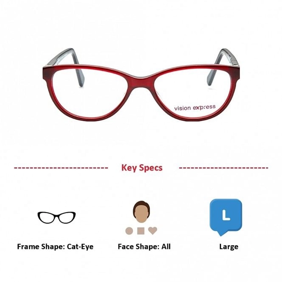 Cat Eye Wine Acetate Large Vision Express 61322 Kids Eyeglasses