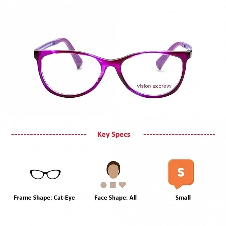 Cat Eye Purple Acetate Small Vision Express 61323 Kids Eyeglasses