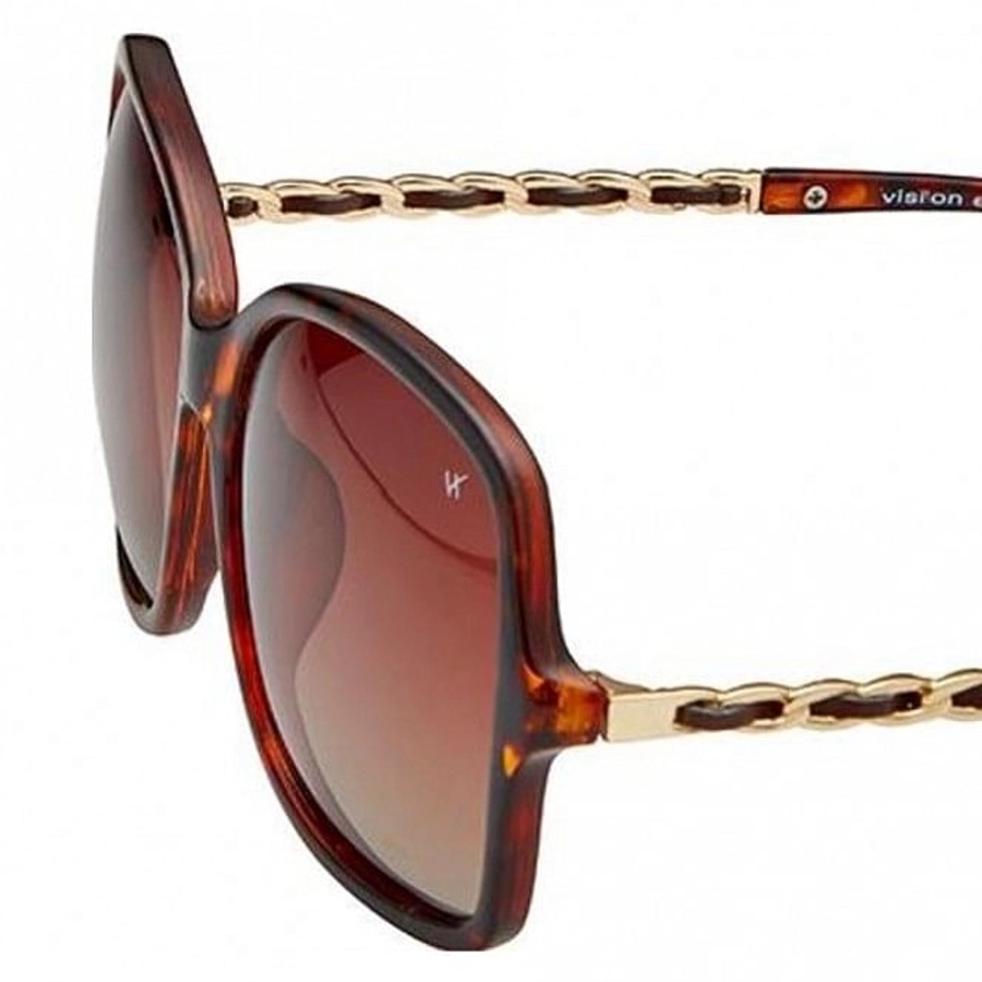 Square Brown Gradient Acetate Full Rim Large Vision Express 41336 Sunglasses