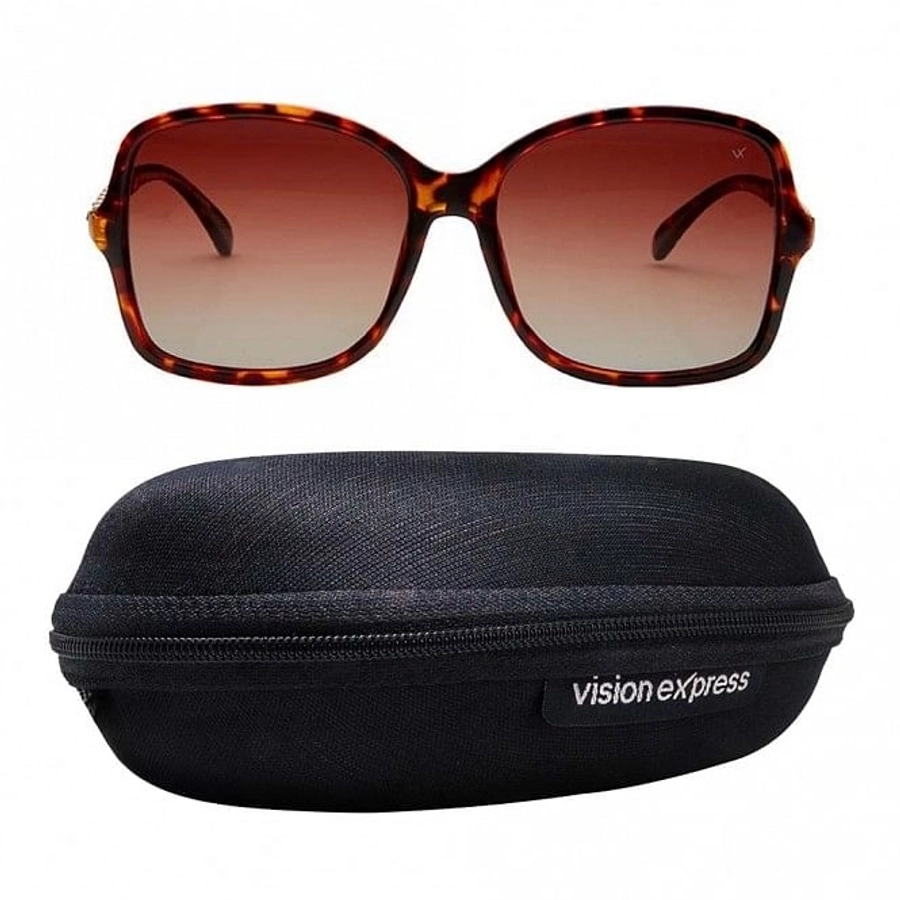 Square Brown Gradient Acetate Full Rim Large Vision Express 41336 Sunglasses