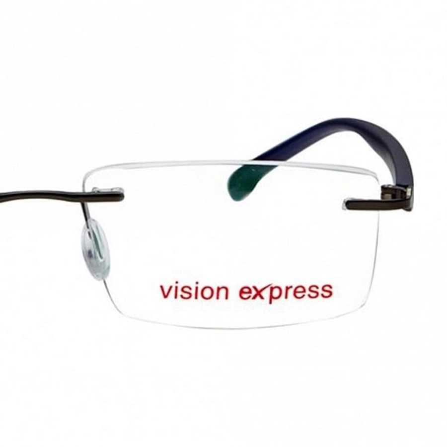 Rimless Metal Rectangle Gun Metal Medium Vision Express 29490 Eyeglasses
