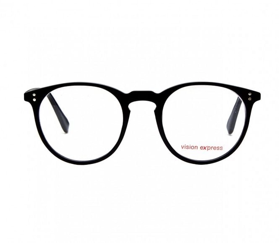 Full Rim Acetate Round Black Medium Vision Express 29499 Eyeglasses