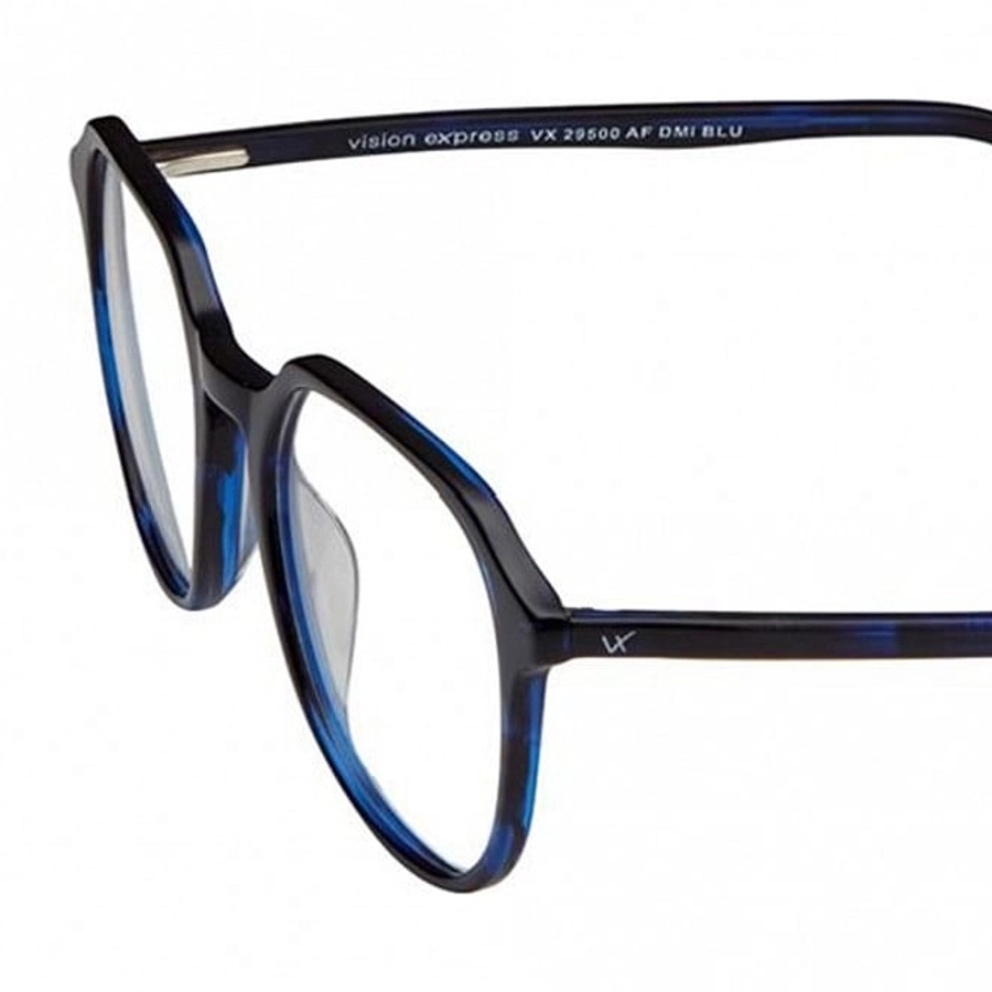 Full Rim Acetate Round Blue Medium Vision Express 29500 Eyeglasses
