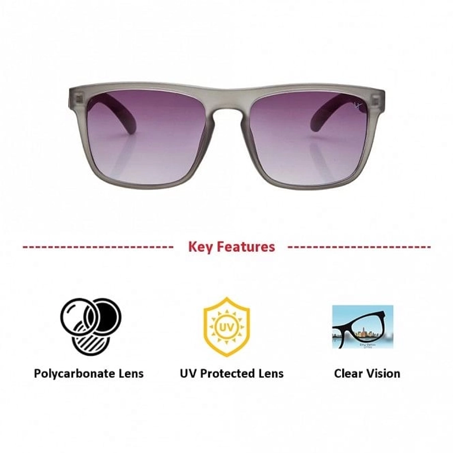 Rectangle Grey Polycarbonate Full Rim Medium Vision Express 21789 Sunglasses