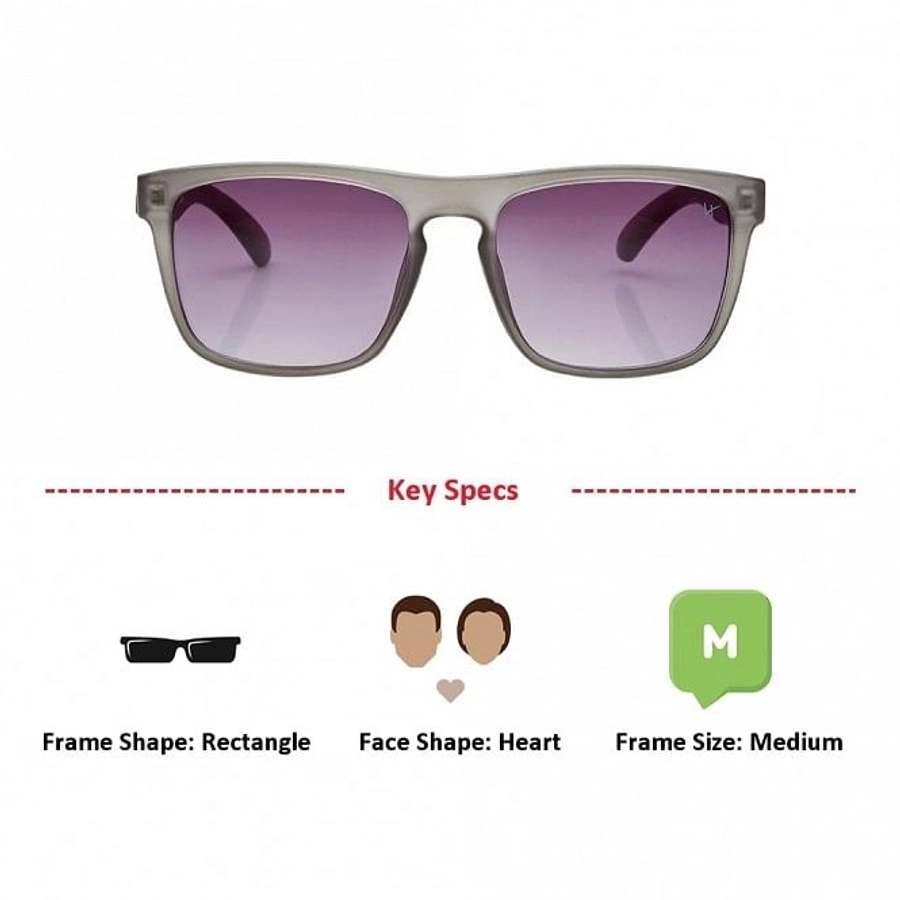 Rectangle Grey Polycarbonate Full Rim Medium Vision Express 21789 Sunglasses