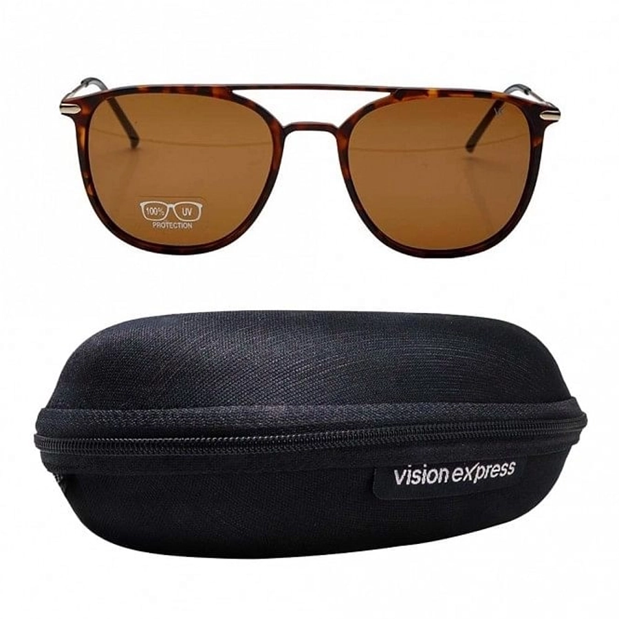 Rectangle Brown Polycarbonate Full Rim Medium Vision Express 21795 Sunglasses