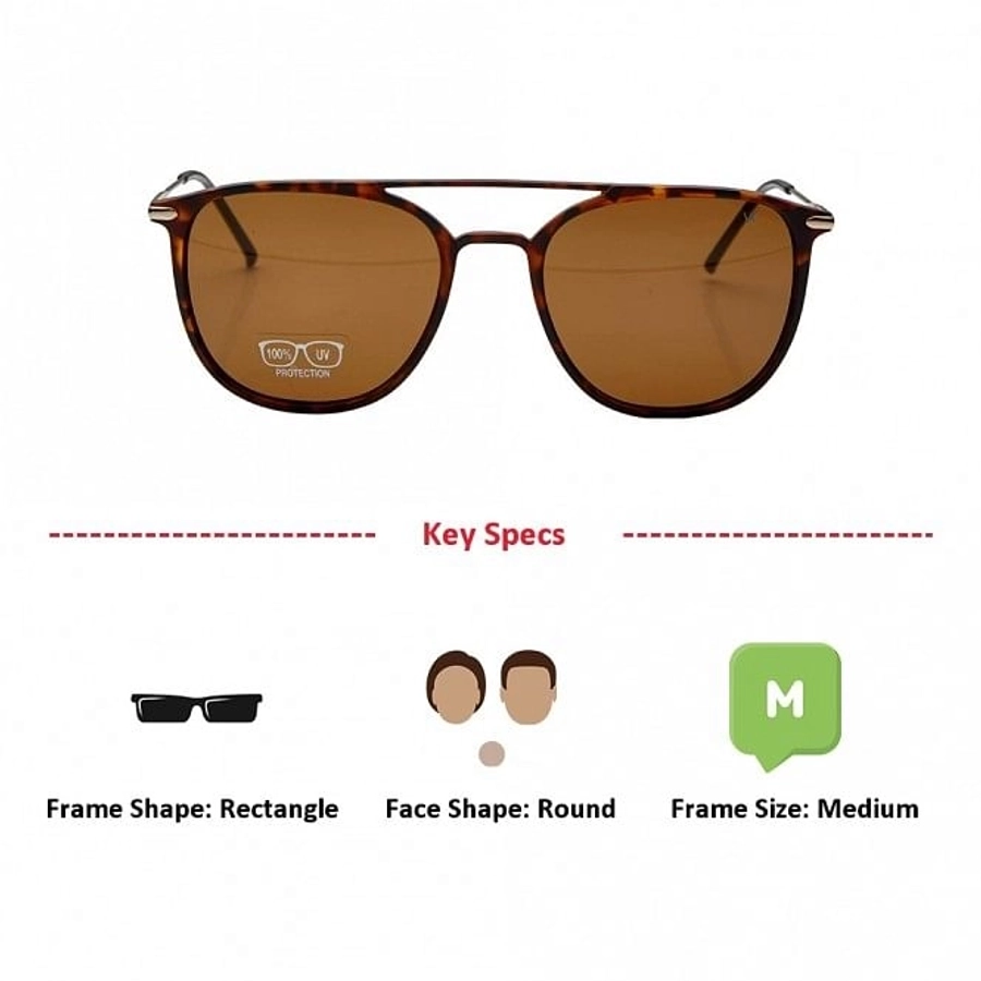 Rectangle Brown Polycarbonate Full Rim Medium Vision Express 21795 Sunglasses
