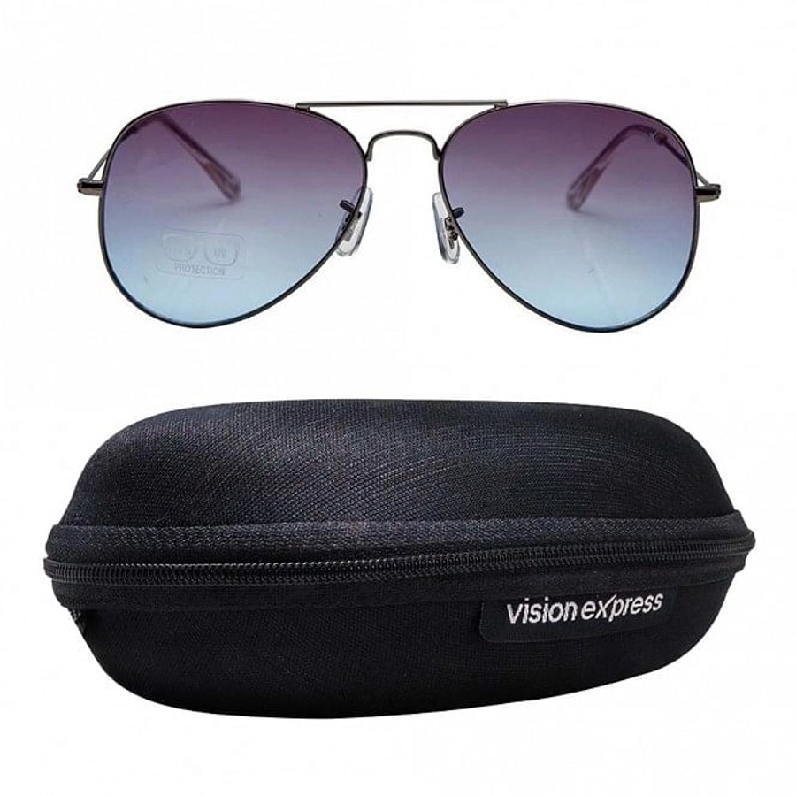 Aviator Blue Gradient Polycarbonate Full Rim Medium Vision Express 12086 Sunglasses