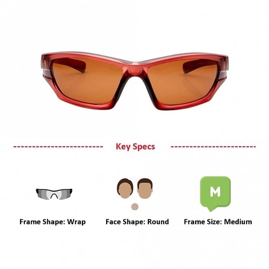 Wrap Polarised Lens Brown Solid Full Rim Medium Vision Express 81180P Sunglasses