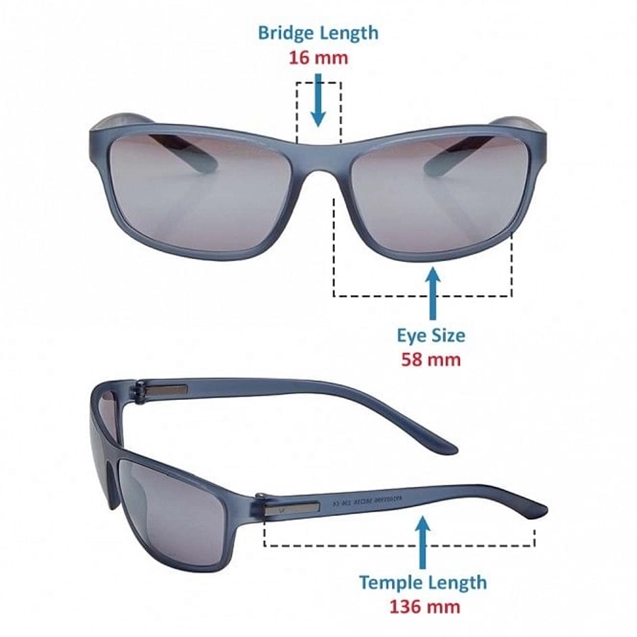 Rectangle Grey Polycarbonate Full Rim Medium Vision Express 81185 Sunglasses