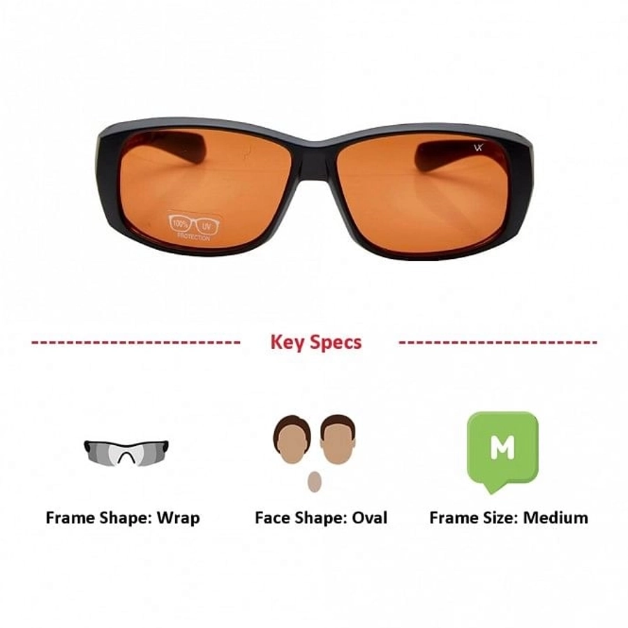 Wrap Amber Polycarbonate Full Rim Medium Vision Express 81187 Sunglasses